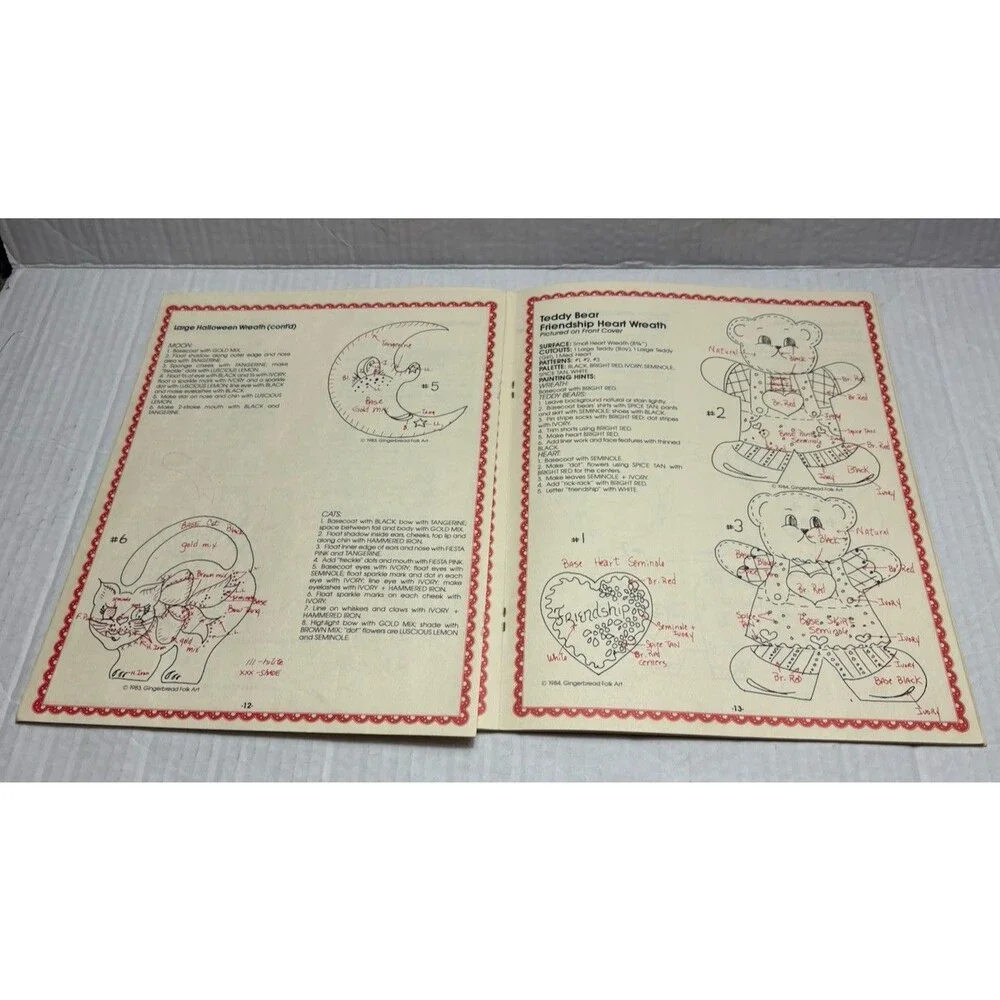 Vintage 1984 Gingerbread Folk Art Wooden Appliques Craft Pattern Book 38 Designs